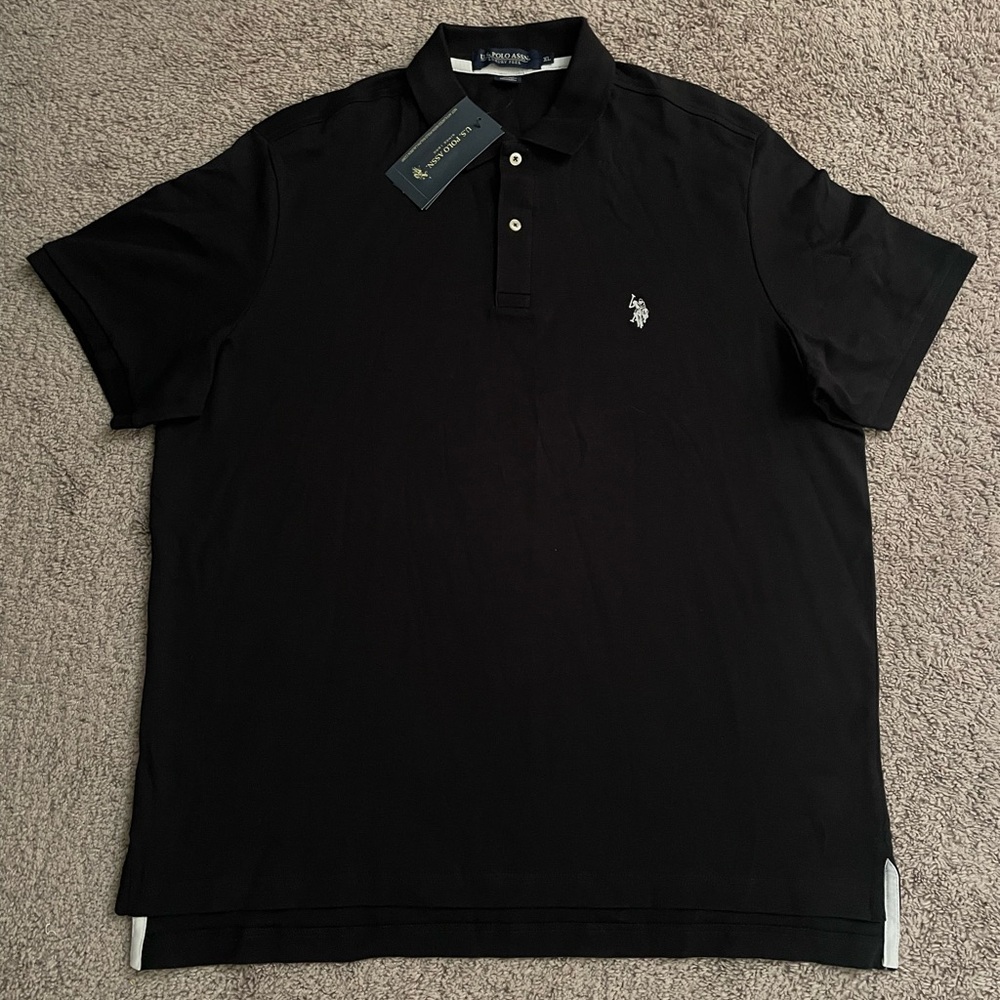 Men’s US POLO ASSN. Luxury Feel short sleeve polo shirt black size XL brand new